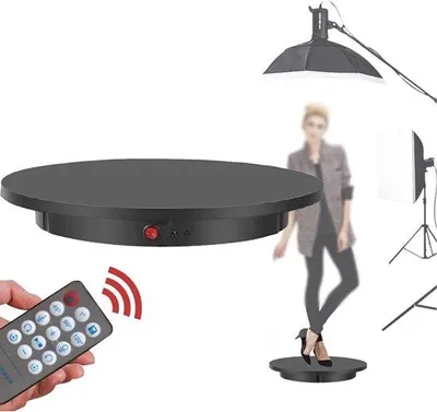 Obrázek produktu pro Elektrická otočná deska s dálkovým ovládáním – 60 cm, nosnost 150 kg pro snímky v úhlu 360 stupňů