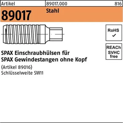 Produktbild von Einschraubhlse R 89017 f.Gewindestangen Stahl