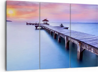 Produktbild von Bild auf Leinwand - Leinwandbild - Strand Wasser Meer Urlaub - 105x70cm - Wand Bild - Wanddeko - Leinwanddruck - Bilder - Kunstdruck - Wanddekoration - Leinwand bilder - Wandkunst - CE105x70-2450