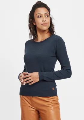Produktbild von OXMO OXEdda Damen Strickpullover Feinstrick Pullover mit Rundhalsausschnitt
