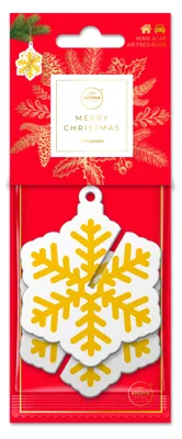Produktbild von Lufterfrischer für das Auto, Aroma Home, Xmas, Cellulose, 3D-Schneeflocke, Gold, Zimt