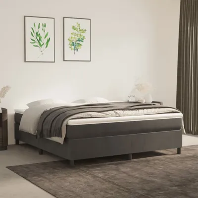 Produktbild von "2026 Promotion" BoxspringBettgestell moderne - Dunkelgrau - 160x200 cm - Samt - Polsterbett CC5757