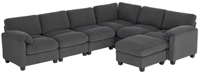 Produktbild von HOMCOM Ecksofa, U-Form 292x224 cm Sofa mit Federpolsterung gepolsterte Armlehnen