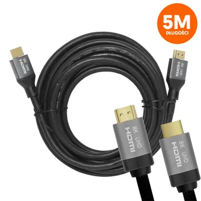Zdjęcie produktu dla Kabel Hdmi-Hdmi (V2.1 | 8K | 5 M) Czarny
