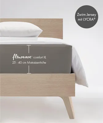 Immagine prodotto di 1119 Lenzuolo matrimoniale Comfort XL in jersey elasticizzato fino a circa 40 cm di altezza del materasso