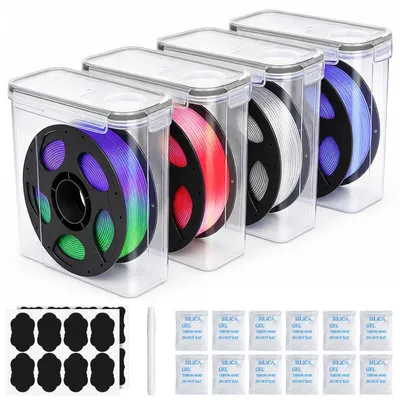Filament-Aufbewahrungsbox, 4 Stück, 4,0 l, wasserdicht, stapelbar