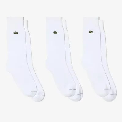 Produktbild von Lacoste 3er Pack Herren Jersey Socken Größe 39 bis 46 Weiß NEU