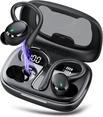 Produktbild von In Ear Kopfhörer mit 4 ENC Klarer Mic, 72 Std Kabellose Kopfhörer mit Tiefer Bass,IPX7 Wasserdicht Ohrhörer mit Ohrhaken Bluetooth 5.3 mit HD Mic