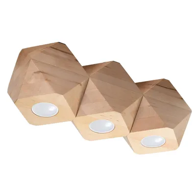 Obrázok produktu pre Stropné svietidlo WOODY 3 prírodné drevo 3xGU10 10W drevo 12x12x36cm Sollux Lighting