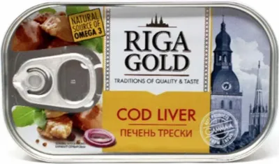 Produktbild von Riga Gold Dorschleber 121g Rügenfisch Pechen Treski Omega 3 cod liver