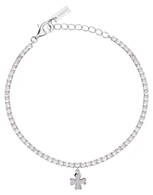 Produktbild von Mabina Tennisarmband Kleeblatt Silber 925 Zirkonia weiß 534160 Länge 18,5 cm