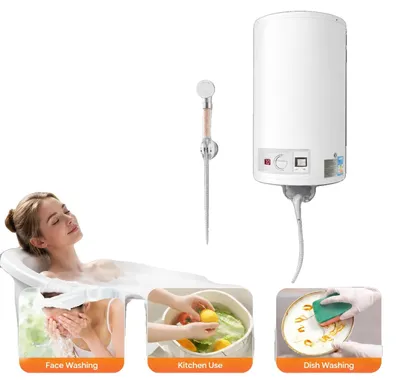 Produktbild von Elektrischer Wasserheizer, 35L Kapazität, 2000W Leistung, vertikal wandmontiert, wasserdicht IPX4, Temperaturregelung 25-75℃