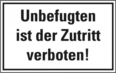 Produktbild von Dreifke® Aufkleber I Hinweisschild Unbefugten ist der Zutritt verboten!, KRO,...