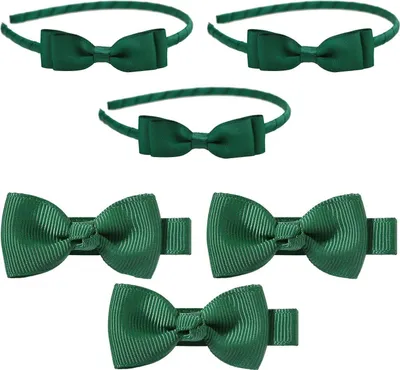 Produktbild von 3 Haarbänder mit Schleife - 3 Haarnadeln mit Schleife - süße Schul-Haaraccessoires