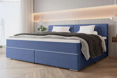 Produktbild von 99rooms Phönix Familienbett Boxspringbett 240×200 cm Cordstoff POSO Blau