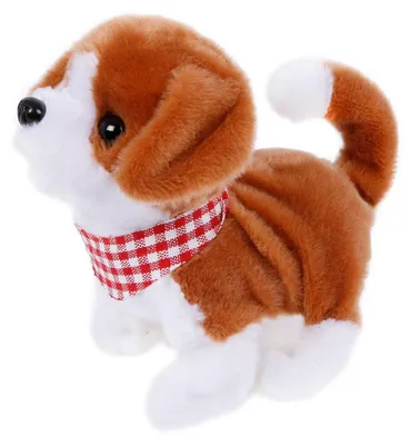 Produktbild von Van Manen Laufhund weiß/braun m. Funktionen, 17cm