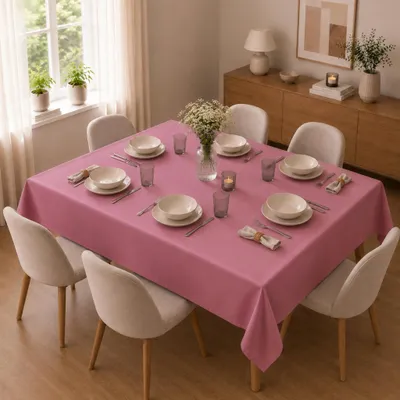 Immagine prodotto di Tovaglia 130 x 170 cm per tavolo da cucina e da pranzo in rosa scuro