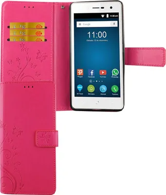 Produktbild von ZTE Blade L7 Handy Hülle Schutz-Tasche Cover Flip-Case Kartenfach Pink