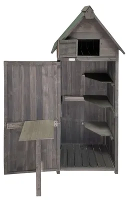 Image de Lendo Online Armoire de Jardin 75x50x180 cm Bois Gris