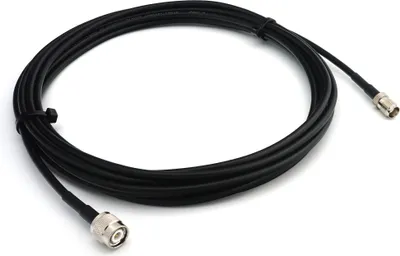 Zdjęcie produktu dla 6-metrowy kabel koncentryczny TNC męski na TNC żeński RG58 - przedłużacz TNC 6-metrowy kabel połączeniowy (50 Ohm) - czarny kabel antenowy do radia HAM, CB, anteny WIFI