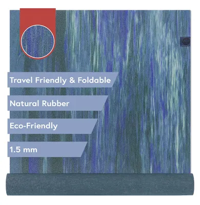 Produktbild von Yogamatte Reisematte Yogaunterlage - 1,5 mm - Naturkautschuk - Faltbar - 71 x 24 Zoll