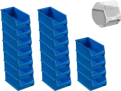Produktbild von SuperSparSet 18x Blaue Sichtlagerbox 4.0 mit Abdeckung | HxBxT 15x20x35cm | 7,2 Liter | Sichtlagerbehälter, Sichtlagerkasten, Sichtlagerkastensortiment, Sortierbehälter