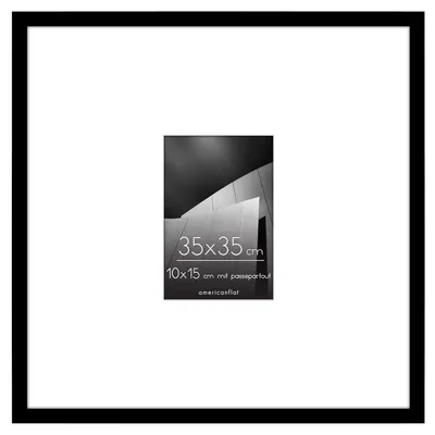Produktbild von Americanflat Bilderrahmen 35x35 cm Schwarz - Bilderrahmen 10x15 cm mit Passepart