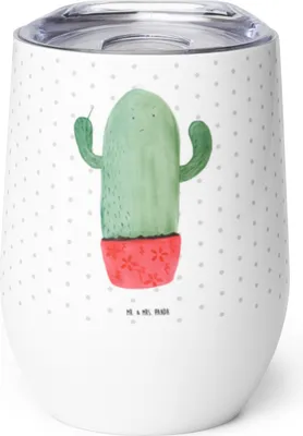 Produktbild von Mr. & Mrs. Panda thermosbecher Kaktus Wut - Weiß - Geschenk, Kakteen, ärgern, Kollege, Büro, Isolierbecher, Chefin, kaffee tasse, Thermo Becher, Thermobecher
