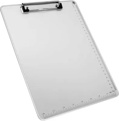 Productafbeelding van Ibenzoa® Metalen klembord A4 (22,6 x 31,5 cm) – zilver, schrijfoppervlak van hardboard, aluminiumlegering, met ophangoog; ook verkrijgbaar in A5 (15,5 x 23,2 cm) – geschikt voor school, kantoor en thuis