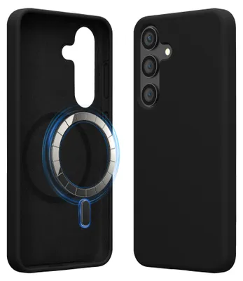 Produktbild von kwmobile Hülle kompatibel mit Samsung Galaxy S25 Plus Hülle - magnetisches Silikon Case kompatibel mit MagSafe - Cover gummiert Schwarz
