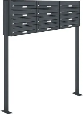 Produktbild von 12er Standbriefkasten Anlage Freistehend RAL 7016 - Anthrazit