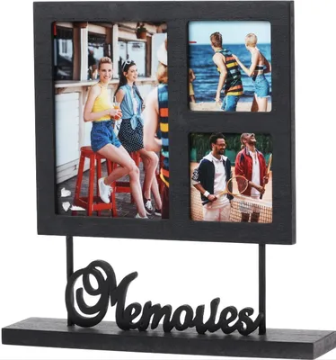 Zdjęcie produktu dla Ramka na zdjęcia Home&Styling Collection, MDF, 24x24 cm, 3 zdjęcia, czarna