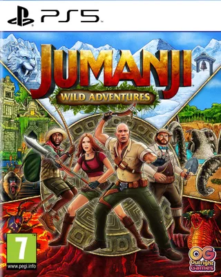 The image is the cover art for the video game Jumanji: Wild Adventures for PS5.