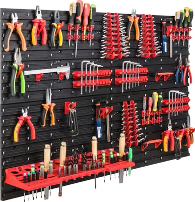 Immagine prodotto di Sistema di stoccaggio Scaffale da officina | 115 x 78 cm | | Scaffale a muro con supporti per utensili - Pannelli a muro Scaffale extra resistente Scaffale forato per utensili Scaffale da magazzino Scaffale da garage