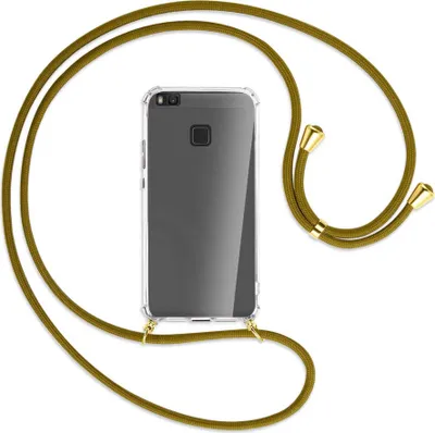 Produktbild von Handykette Backcover-Schutzhülle mit Band (Metall goldfarben) für Huawei P9 lite / G9 Lite - khaki