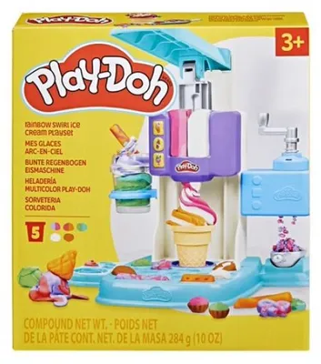 Image de Mes glaces arc en ciel play-doh - pate à modeler, accessoires - hasbro - g0028 - glacier, sorbetière, crèmes glacées
