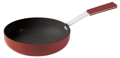 Bratpfanne 28 cm, PTFE-Beschichtung, Silikongriff, rot