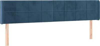 Produktbild von vidaXL Kopfteil mit Ohren Dunkelblau 163x16x78/88 cm Samt