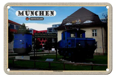 Produktbild von Blechschild Städte München Deutsches Verkerhsmuseum 18x12cm Schild