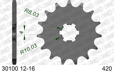 Produktbild von AFAM Kettenritzel 30100-14 Vorne für YAMAHA MOTORCYCLES DT Stahl