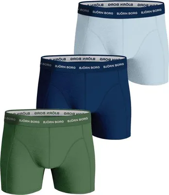 Produktbild von Björn Borg - Herren - Boxershorts Aus Baumwoll-Stretch, 3er-Pack - Blau/Grün - Gr. M