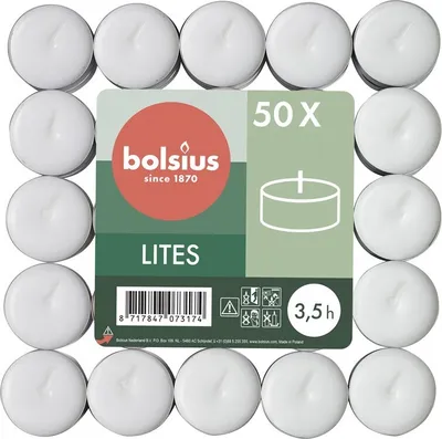 Immagine prodotto di Tè Bolsius 50pz ~3,5hr. altopiano
