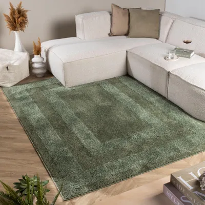 Produktbild von Volero - Teppich Skandinavisch - Lova Border Grün - 80x150 cm - Wohnzimmer, Schlafzimmer, Jugendzimmer - Skandinavisch, Japandi