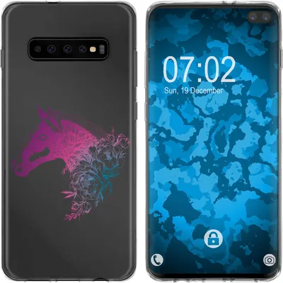 Produktbild von PhoneNatic Case kompatibel mit Samsung Galaxy S10 Plus Silikon-Hülle Floral Pferd M5-6