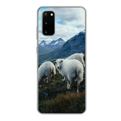 Produktbild von MuchoWow® Handyhülle Schutzhülle Hülle für Samsung Galaxy S20 Schafe - Natur - Berge Silikon Softcase Handy Hülle - Bild