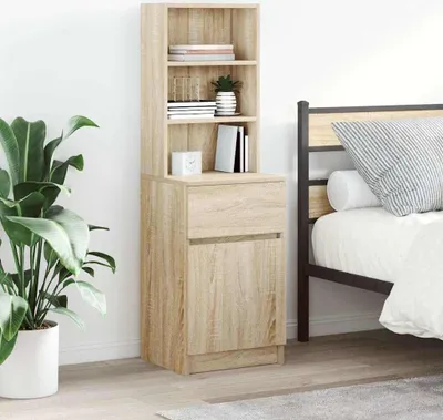 Obrázek produktu pro vidaXL Noční stolek Sonoma dub 39x35x125 cm Materiál na bázi dřeva