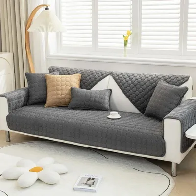 Productafbeelding van Corduroy sofaovertrek, donkergrijs, 70x70 cm, 1 stuk