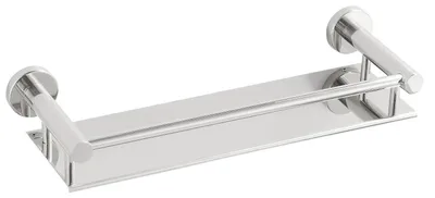Obrázek produktu pro Nástěnná polička do koupelny, chromovaná, 40 cm, sprchová polička s ochrannou lištou