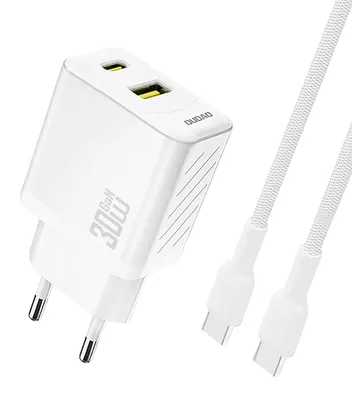 Image de DUDAO Dudao A27TCEU Adapter 30Watt 1xUSB-C 1xUSB-A 1m USB-C to cable included