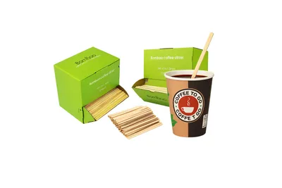 Produktbild von Rührstäbchen aus Bambus 110 x 5 x 1.3mm Kaffee-Rührstäbchen, Holzstäbchen 1 BOX - 2000 Stück
